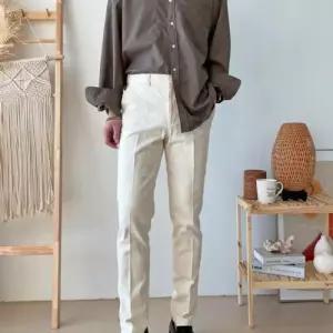 [옷자락]남자 히든밴딩 스트레치 스판 일자 검정색바지 슬랙스