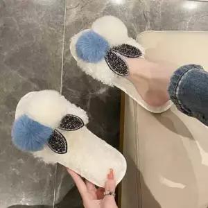 [라일리] Rly 여성 토끼 털슬리퍼 사무실실내화 거실슬리퍼