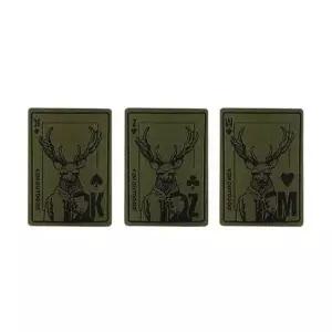 캠핑용 와펜 패치 3p 포인트 배낭 가방 의류 장식 꾸미기 카키