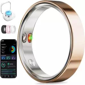 진동 알림 기능이 있는 스마트 링 체온 모니터 추적 심박수 수면 및 피트니스 트래킹 남녀용 방수 활동 앱
