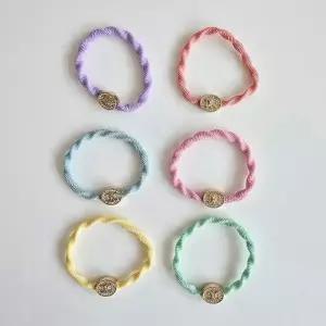 [옷자락]여자 데일리 파스텔 반짝이는 큐빅 꼬임 트위스트 헤어 머리끈