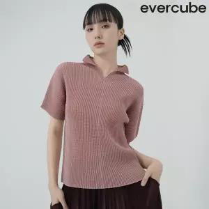 에바큐브 26SS 2도플리츠 오픈카라 블라우스