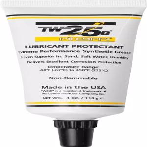 밀콤 TW25B 프리미엄 총기 및 그리스 4온스 테이퍼 팁 튜브 합성 윤활유