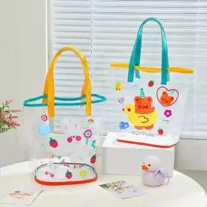 투명 비치백 방수 수영장 가방 물놀이 파우치 휴가용 숄더백