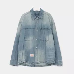 우영미 26SS 메탈로고 워싱 데님 남성 셔츠 W261SH24983L