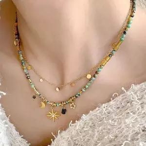 [콩심팥심]여성 별자리 목걸이 더블체인 은하수 레이어드
