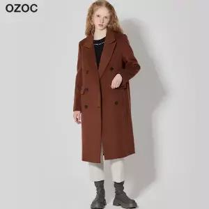 오조크 클래식 울 블렌드 더블 롱 코트 1091181