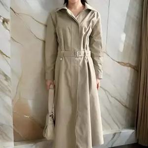 여자 혁대 카라넥 트렌치 소개팅룩 롱원피스