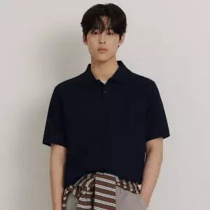 [백화점 정품] 빈폴 멘 [SS26]레이어드넥 텍스처 반소매 티셔츠 - 네이비 :BC6342C36R