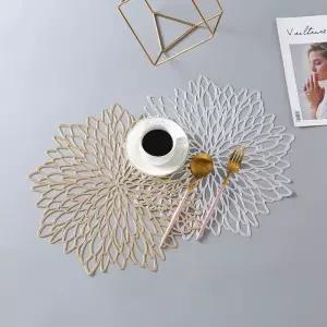 매트 플라워 테이블 고급 히비스커스 골드