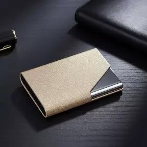 명함 정리 케이스 심플 디자인 라이트 골드 색상 비즈니스 필수