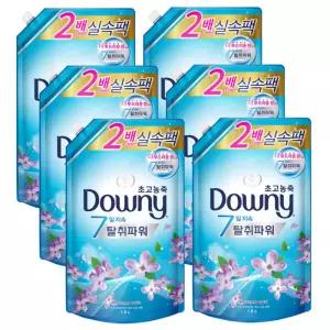 다우니 고농축 섬유유연제 레몬그라스와 라일락 1.6L 리필용 6개
