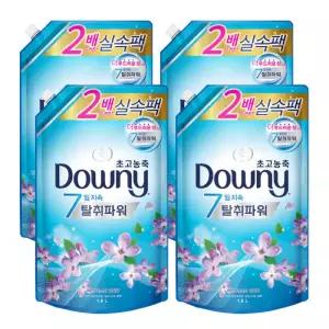 다우니 고농축 섬유유연제 레몬그라스와 라일락 1.6L 리필용 4개