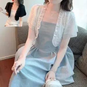 여성 루즈핏 쉬폰 자켓 여름 코디 가디건 자켓 코트 미니 반팔 얇은 코트 레이스 여름