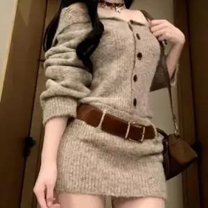 벨트 롱원피스 오피스룩원피스 단추 여름원피스 니트원피스