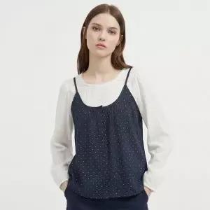 [NS홈쇼핑][샵앤] 여성 라운드 레이스 도트 땡땡이 뷔스티에 블라우스 NTT-WBL-21150..