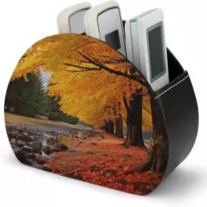 LZQPOEAS 가을 색상 리모컨 홀더 5칸 가죽 보관함 스타일리시한 데스크톱 정리함 스토어 TV 테이블 침대