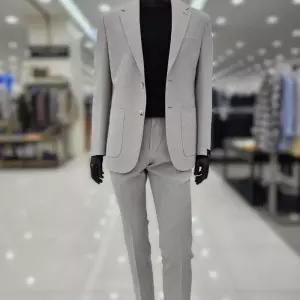 [파렌하이트][25S/S] 라이트그레이 마이크로 와플 써커 썸머 비즈 캐주얼정장 FKE4334