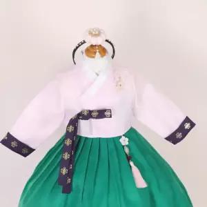 [한설한복]한설한복1779.S 연핑크 수수함 금박전통 여아한복