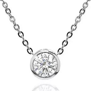 1캐럿 모이사나이트 다이아몬드 다이아 목걸이 프로포즈 베젤