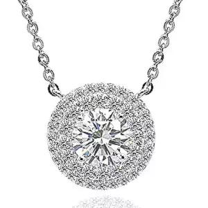 1캐럿 모이사나이트 다이아몬드 다이아 목걸이 프로포즈 더블헤일로