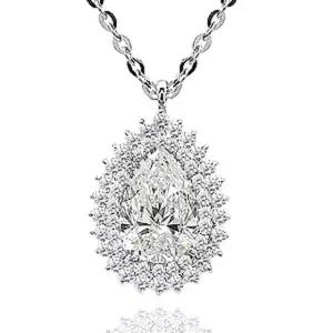 IGI 1캐럿 물방울 페어컷 랩 그로운 다이아몬드 다이아 목걸이 솔라