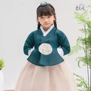 [금동이한복]AW230 여청록진주당의 아동한복 여아한복