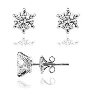 3부 모이사나이트 다이아몬드 다이아 귀걸이 웨딩 클래식 6발