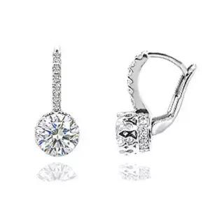 3부 모이사나이트 다이아몬드 다이아 귀걸이 웨딩 비오르