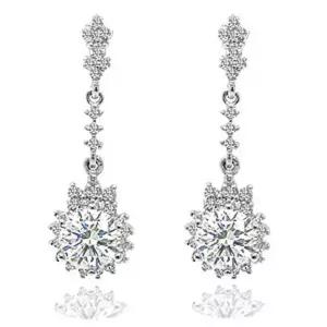 3부 모이사나이트 다이아몬드 다이아 귀걸이 웨딩 글로리아