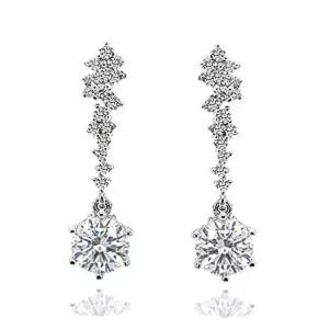 3부 모이사나이트 다이아몬드 다이아 귀걸이 웨딩 마르첼라