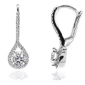 3부 모이사나이트 다이아몬드 다이아 귀걸이 웨딩 비올라