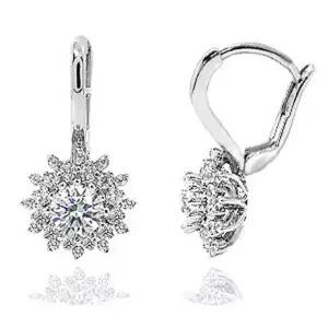 3부 모이사나이트 다이아몬드 다이아 귀걸이 웨딩 다이아나