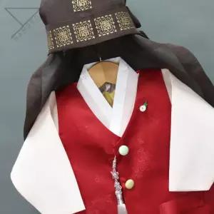 [한설한복]한설한복H5686 와인빛배자 남아돌한복