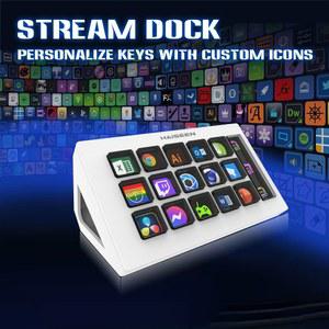 HAISEEN Visual Stream Deck 키보드 LCD 버튼 15키 라이브 콘텐츠 제작 컨트롤러 사용자 정의 가능 Windows/MacOS/Android/iOS