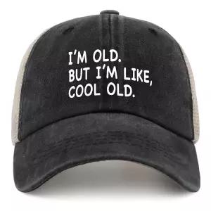 Philysonic I'm Old But Like Cool Hat 여성용 볼캡 멋진 모자, 블루.