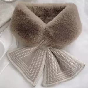 리본 털목도리 넥워머 숄카라 보온 페이크퍼 머플러