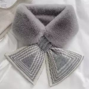 보온 리본 털목도리 숄카라 넥워머 짧은 페이크퍼