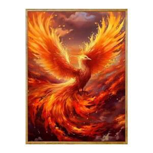 봉황새 유화 그림 40X50 도안 40x50 액자 DIY A 대형