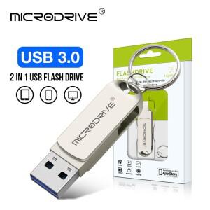 2in 1 OTG USB 3.0 전화 플래시 펜 드라이브 메모리 스틱 디스크 64GB 128GB 256G 512G Pendrive for Phone