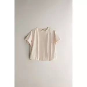 zara 자라 볼륨 코튼 티셔츠 - 라이트 로즈