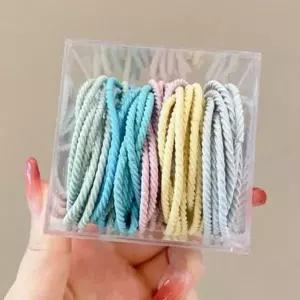 [에이치플러스몰]대용량 고무 머리끈 50P 파스텔 헤어고무줄 기본 칼라 헤어끈