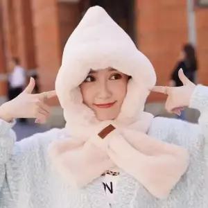 털 모자 머플러 목도리 세트 일체형 데일리 겨 울목도리