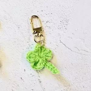 실버키링 강아지 하트 네잎클로버 뜨개 키링 에어팟 커플 가방