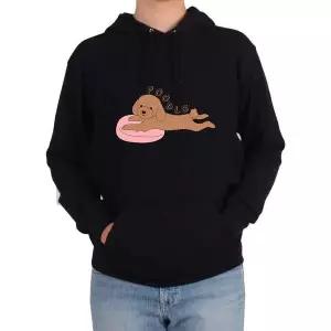 기모후드티 강아지 푸들 POODLE 밤색푸들 엎드려있는그림 다양한