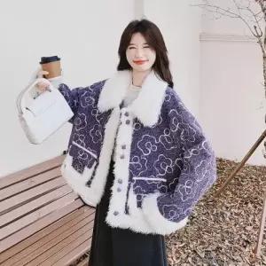 여자 모직 겨울 자수 러블리 코트 부클 스웨이드 패딩 다올4