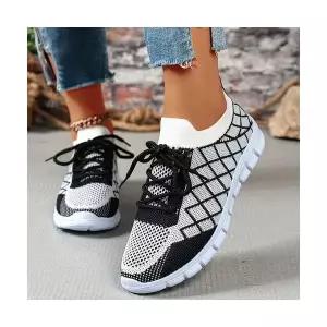 여자 캔버스화 빅사이즈 봄 가을 라운드 짜임 배색 컴포트 원픽3