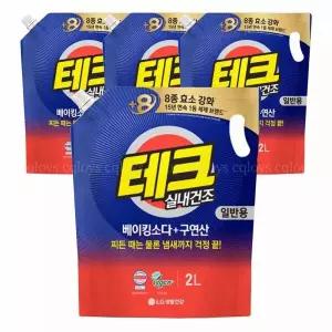 테크 베이킹소다 플러스 구연산 실내건조 액체세제 리필 2L 4개