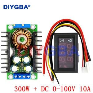 DC 9A 300W 150W 부스트 컨버터 스텝 다운 벅 전원 모듈 0-100V 10A 디지털 전압계 전류계 듀얼 디스플레이