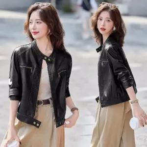 쇼트 코트 차이나 여자재킷 가죽 재킷 원템3